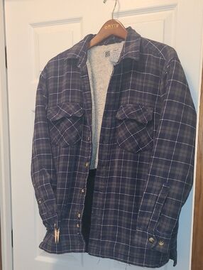 Men's Plaid Sherpa-Lined Jacket Coat -